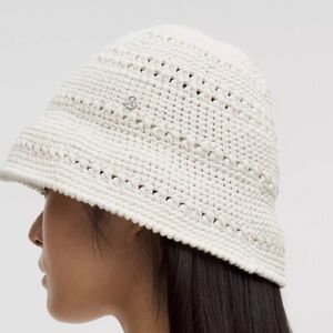 Lululemon Cotton Crochet Bucket Hat White Ivory S/M